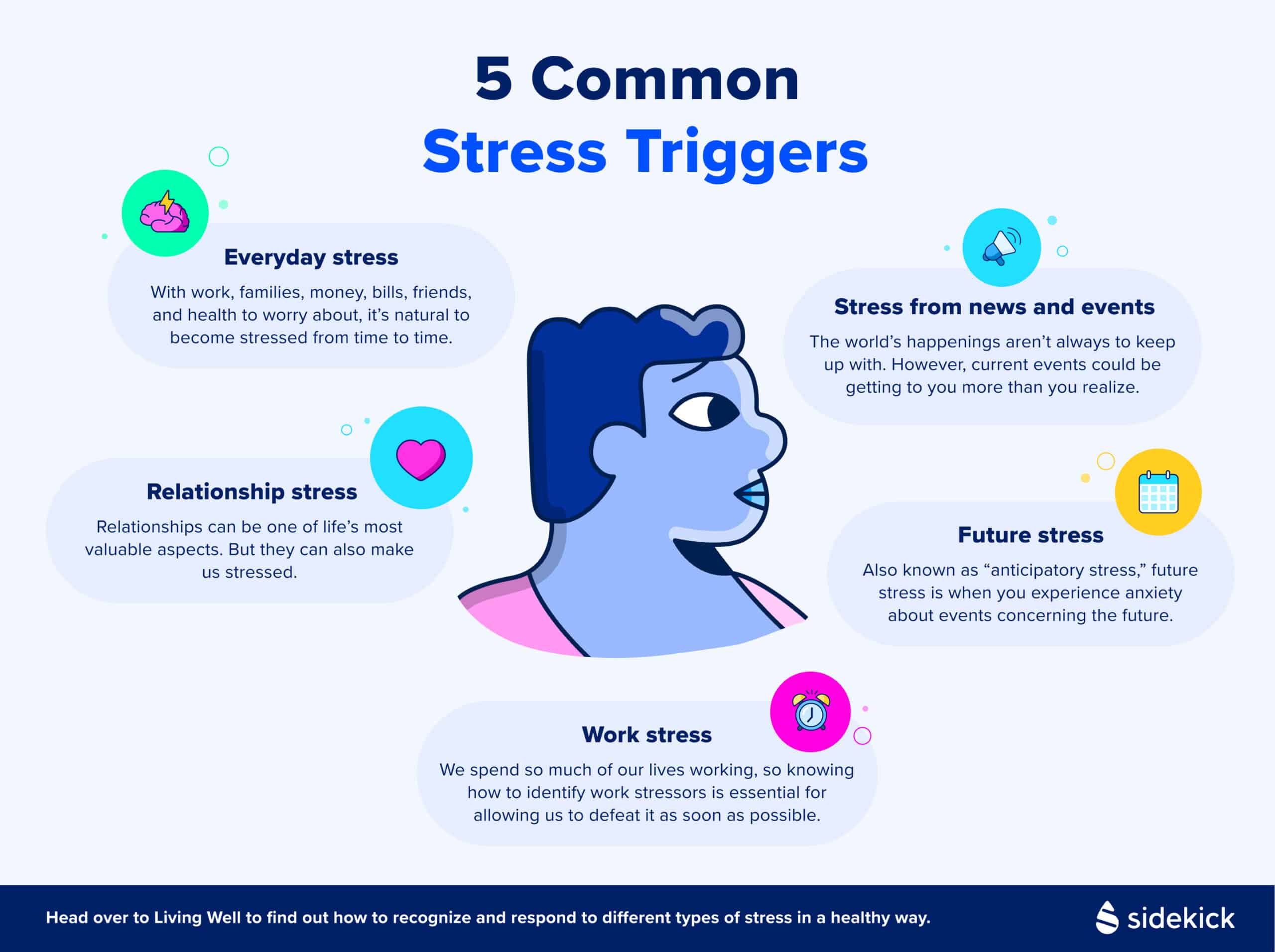 an infographic displaying the five different types of stress